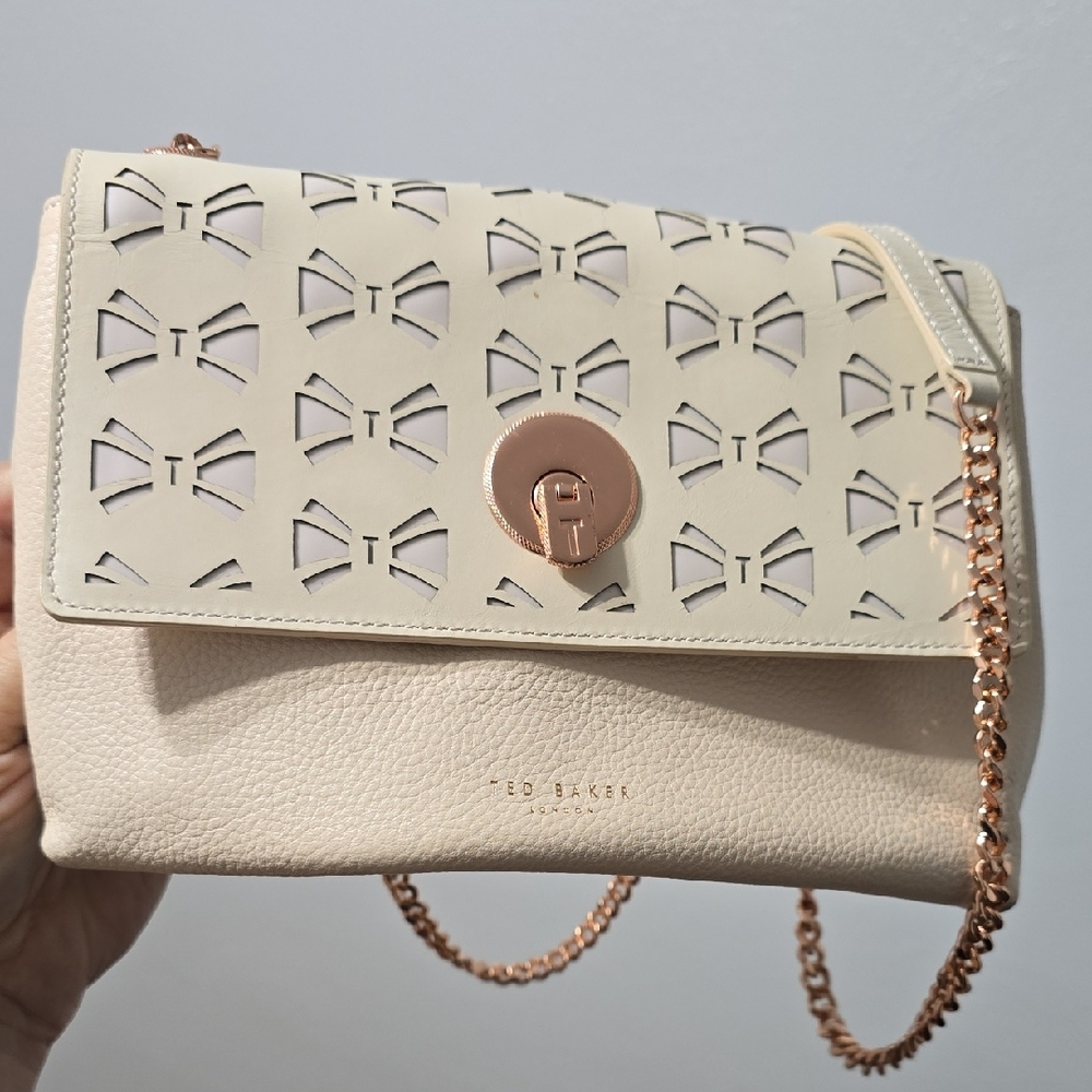 Ted Baker Beige Crossbody Bag with Rose Gold Accents
